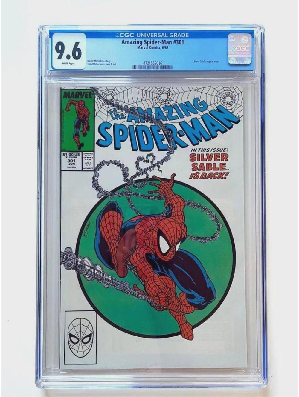 Amazing Spider-Man #301 CGC 9.6 (1988) Iconic Todd McFarlane Cover - Comic Book